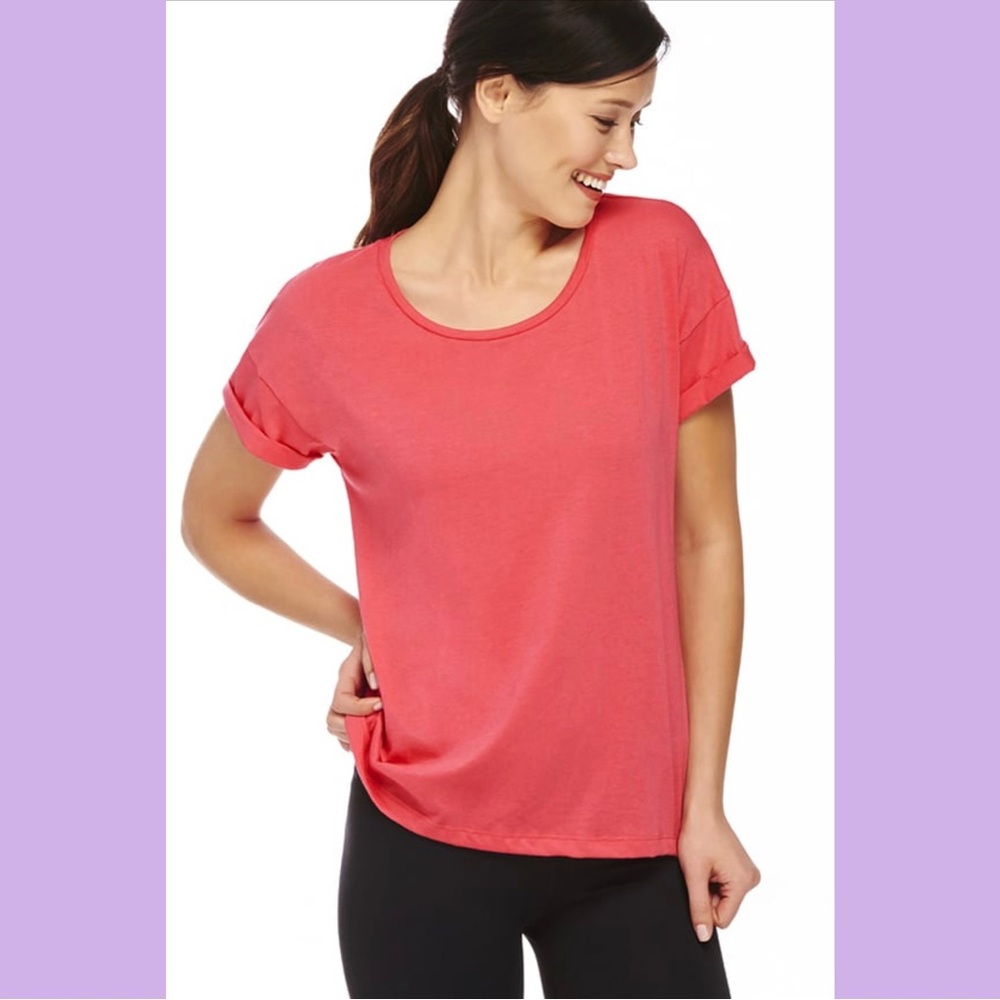 Fabletics Dark Pink Athletic Short Sleeve T-shirt